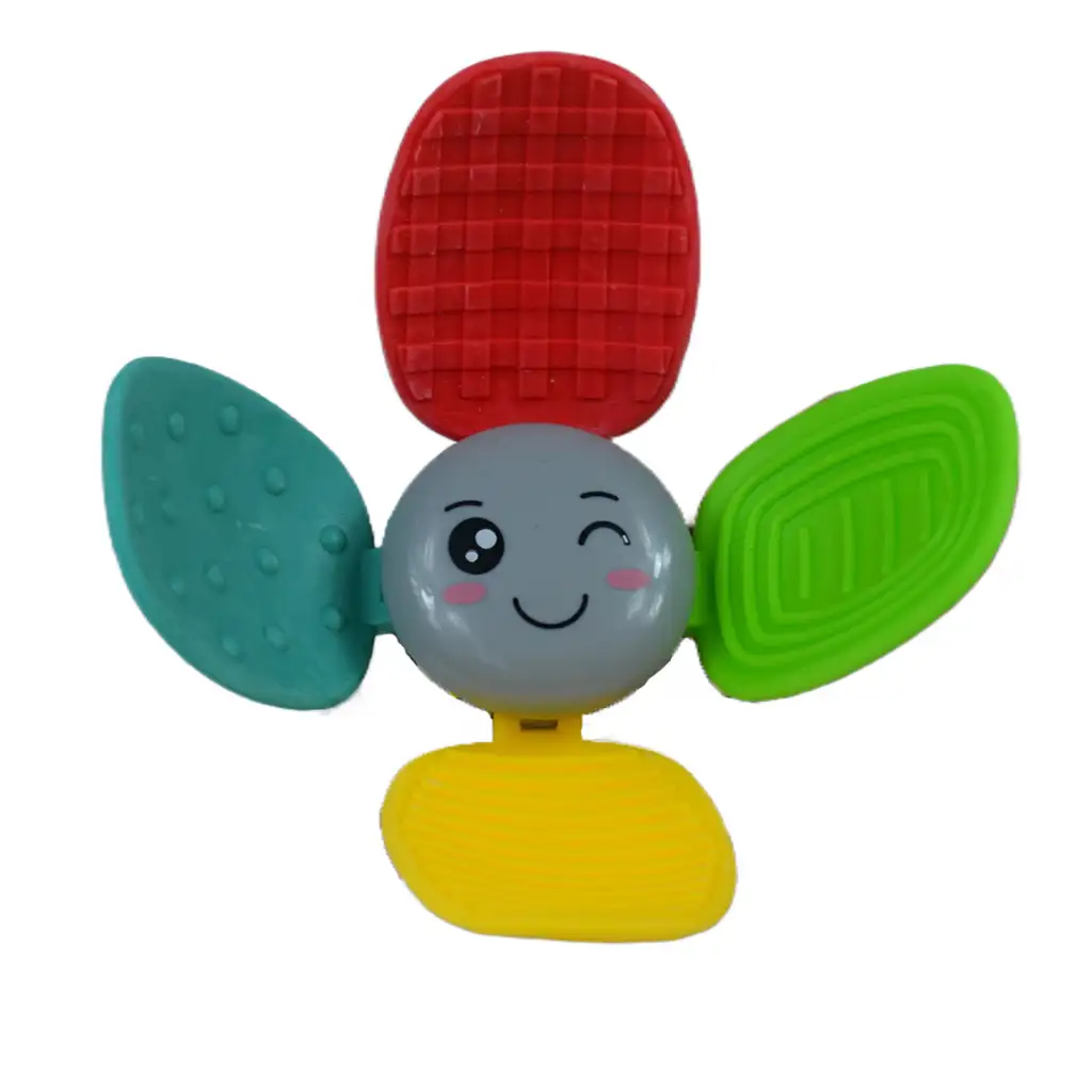 Blumenförmige bunte Babyrassel kép 2