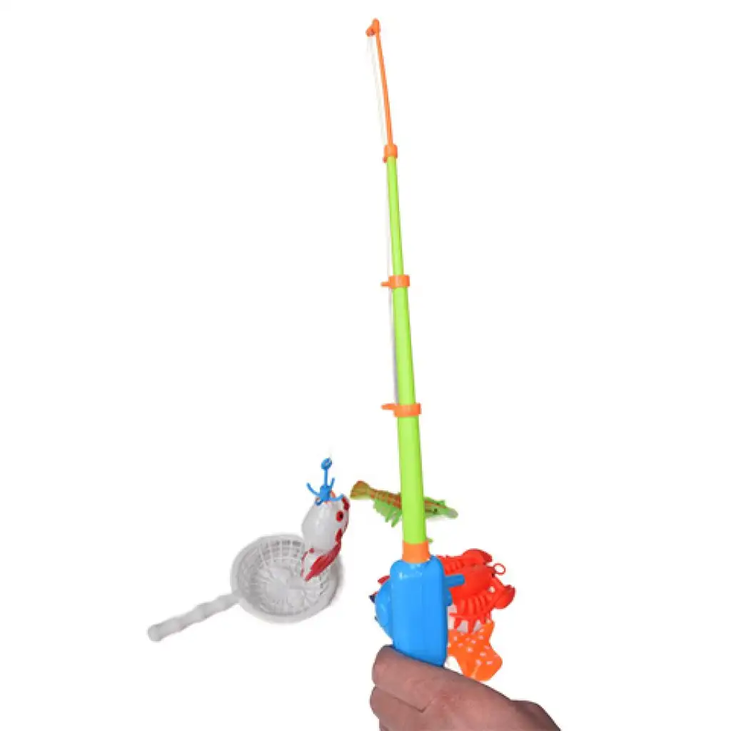 Buntes Angelspiel mit Fischen und Krebsen, Angelrute 47 cm kép 3