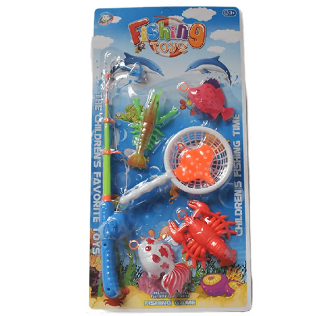 Buntes Angelspiel mit Fischen und Krebsen, Angelrute 47 cm kép 6