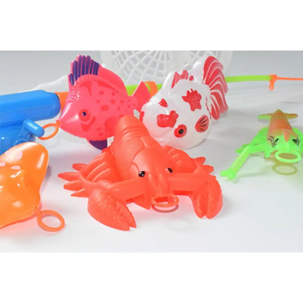 Buntes Angelspiel mit Fischen und Krebsen, Angelrute 47 cm kép 4