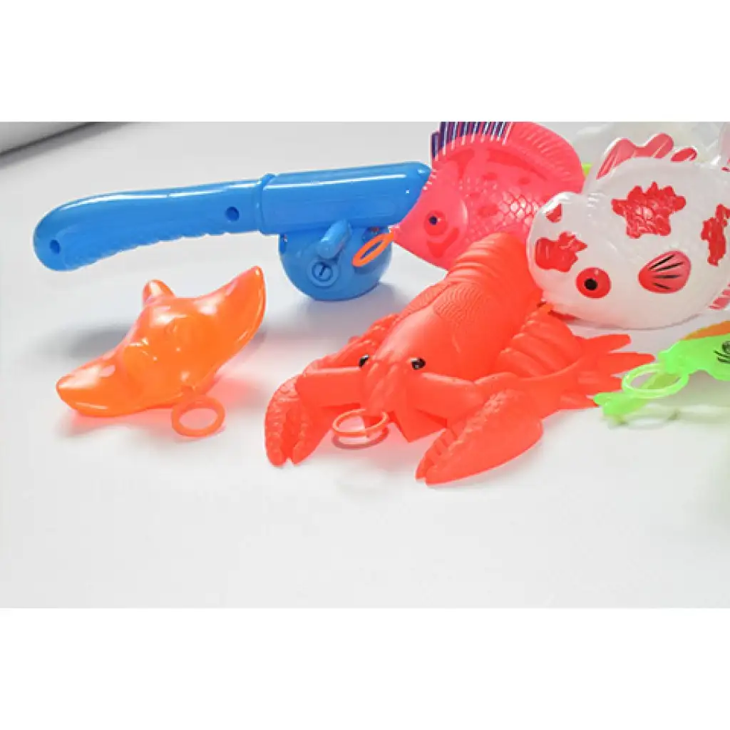 Buntes Angelspiel mit Fischen und Krebsen, Angelrute 47 cm kép 5