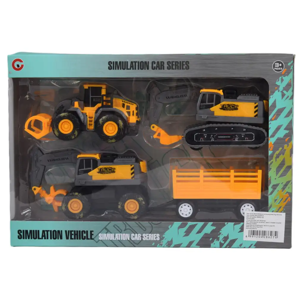 Simulation Vehicle: Arbeitsmaschinenset mit schlammigen Rädern in verschiedenen Ausführungen, 3er-Pack. kép 5