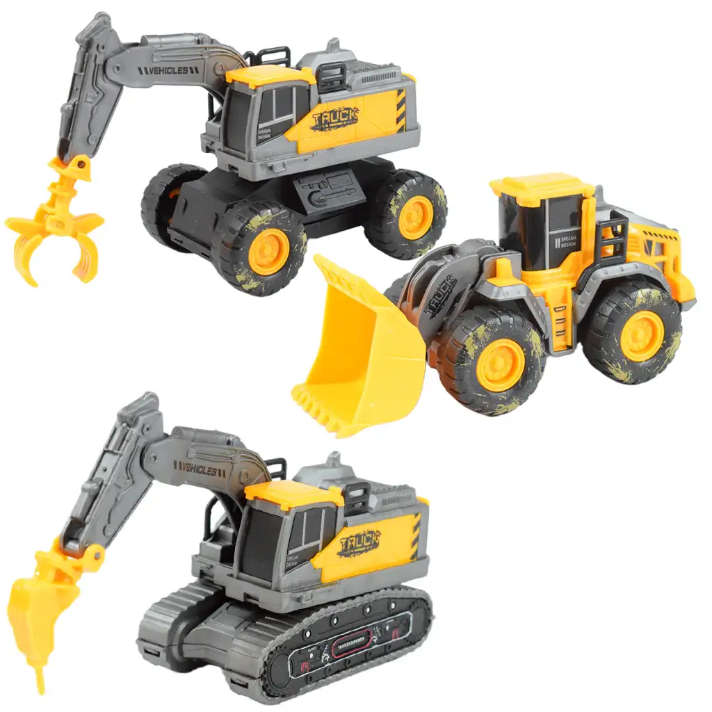 Simulation Vehicle: Arbeitsmaschinenset mit schlammigen Rädern in verschiedenen Ausführungen, 3er-Pack. kép 2