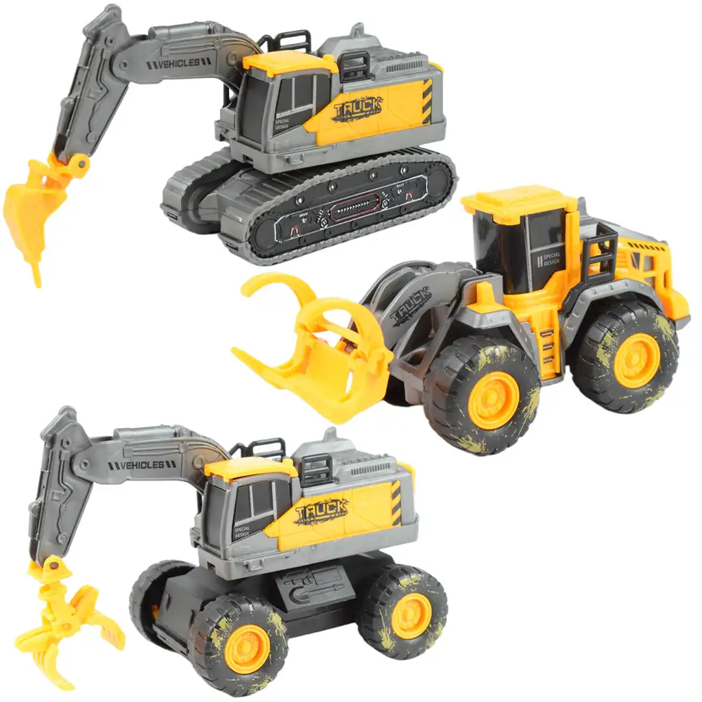 Simulation Vehicle: Arbeitsmaschinenset mit schlammigen Rädern in verschiedenen Ausführungen, 3er-Pack. kép 3