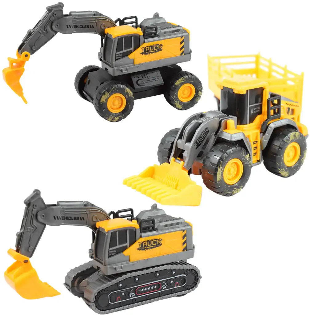 Simulation Vehicle: Arbeitsmaschinenset mit schlammigen Rädern in verschiedenen Ausführungen, 3er-Pack. kép 4