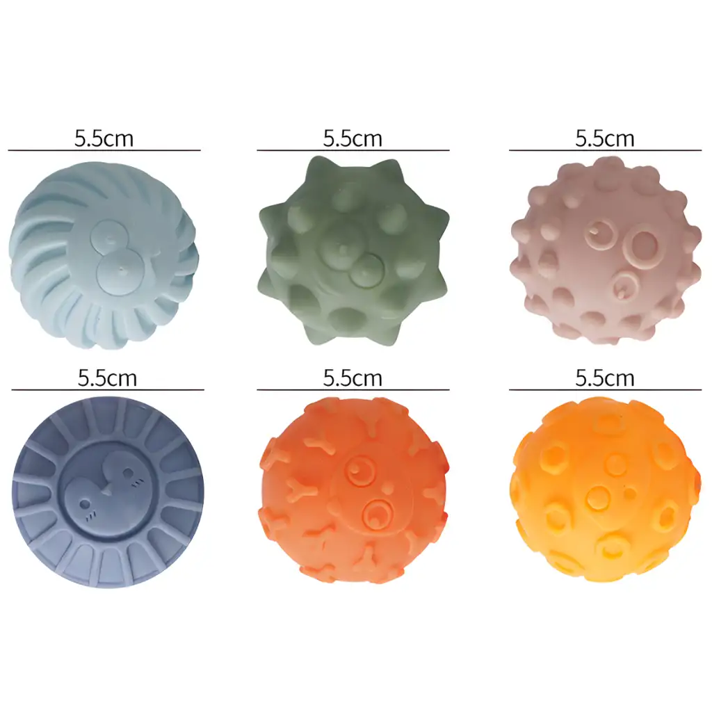 Touchball: 6-teiliges Ballset zur Förderung des Tastsinns in Pastellfarben kép 2