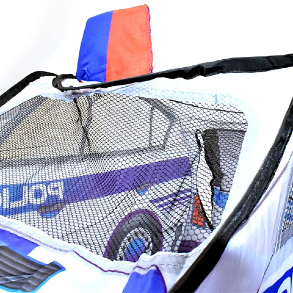 Spielzelt in Form eines Polizeiautos mit Netzfenstern 99x50x50cm kép 7