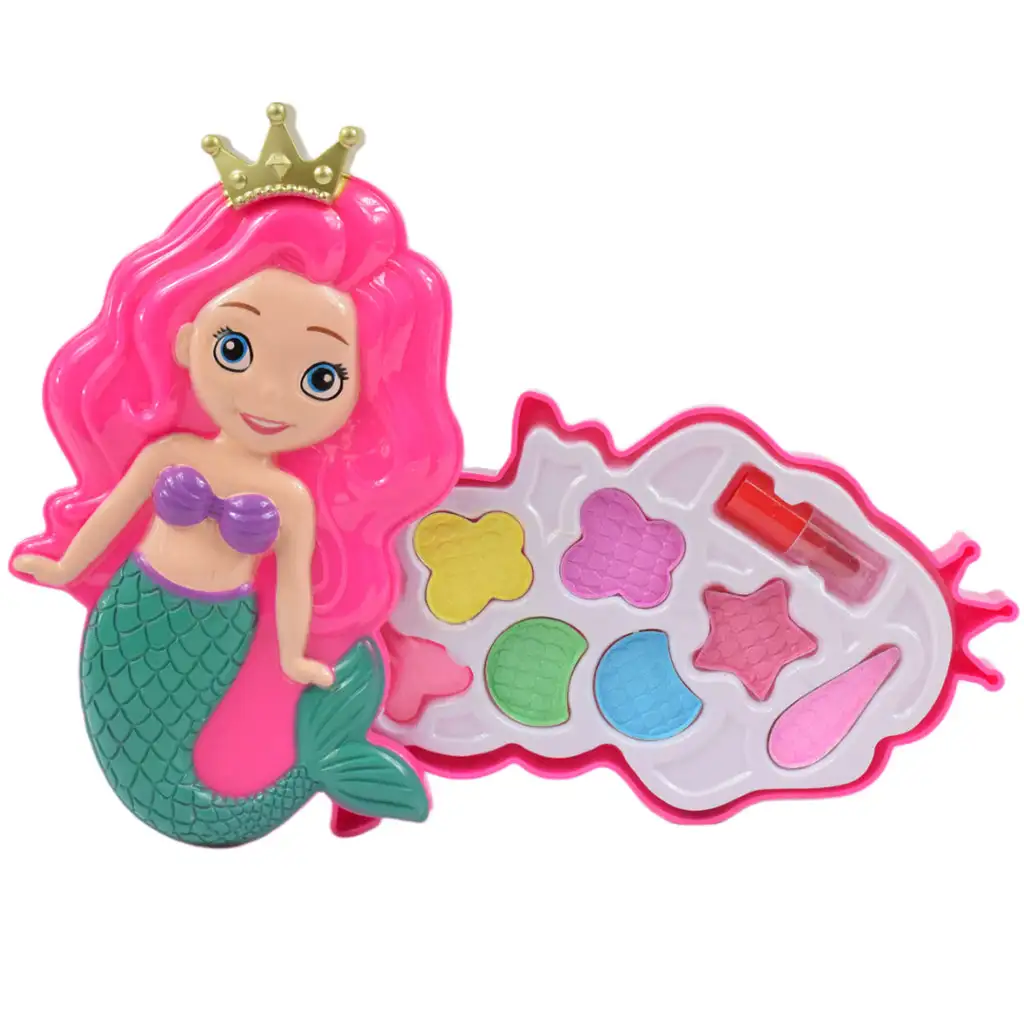 Make-Up-Set: Schminkpalette in Meerjungfrauenform mit Lippenstift kép 4