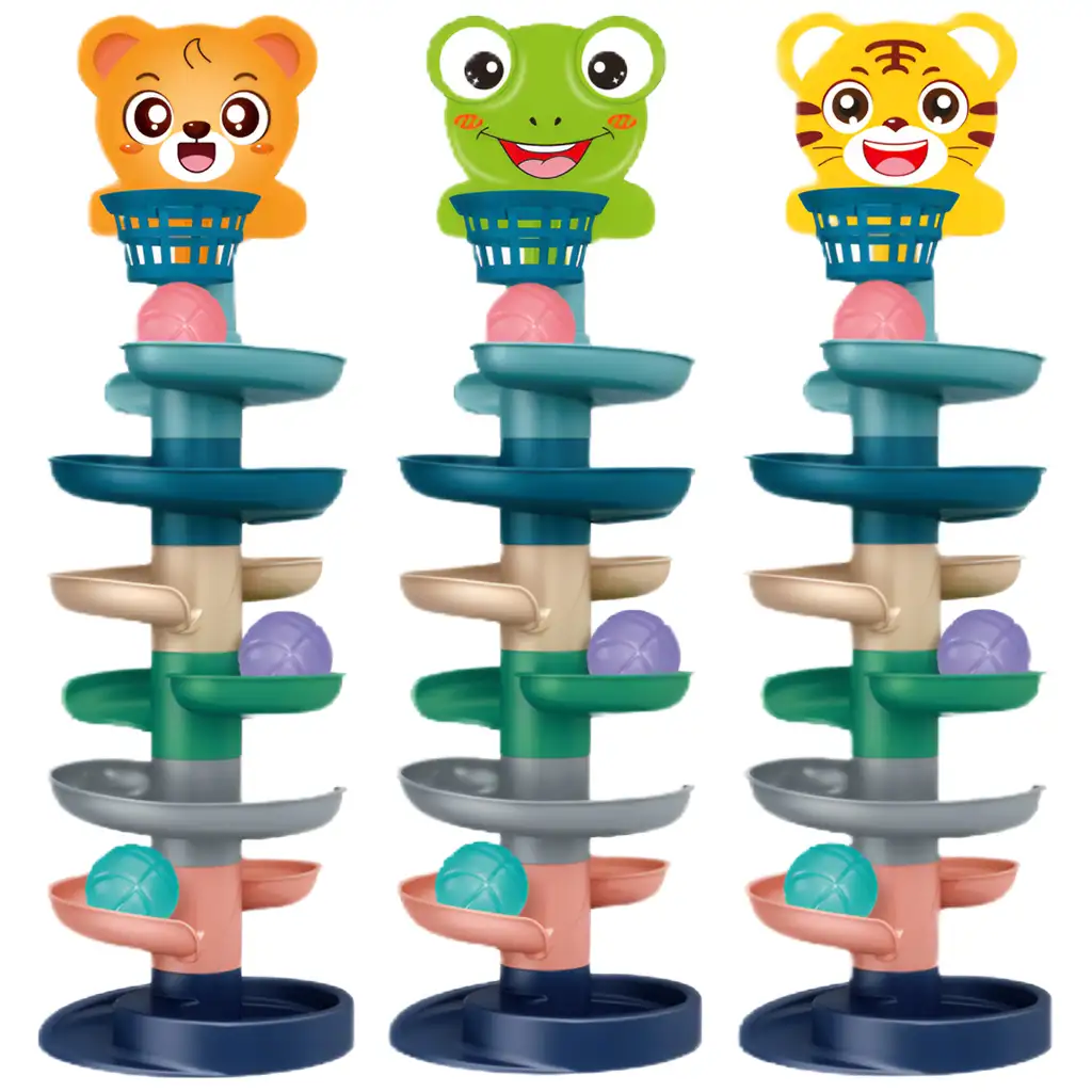 Ball Tower: Fröhliche Tierkugelbahn in verschiedenen Varianten 73x22cm 1 Stück kép 2