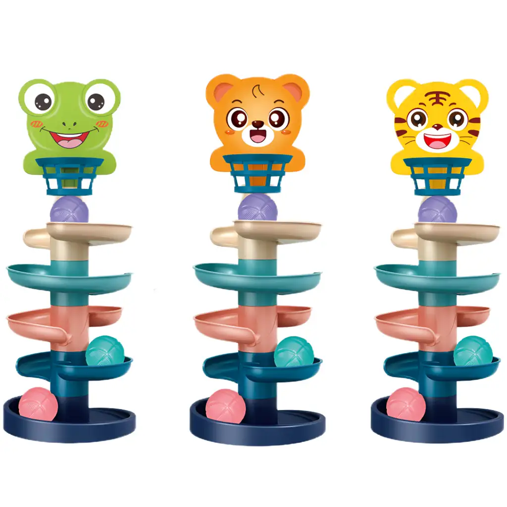 Ball Tower: Fröhlicher Tierkugelbahn in verschiedenen Varianten 68x22cm 1 Stück kép 2