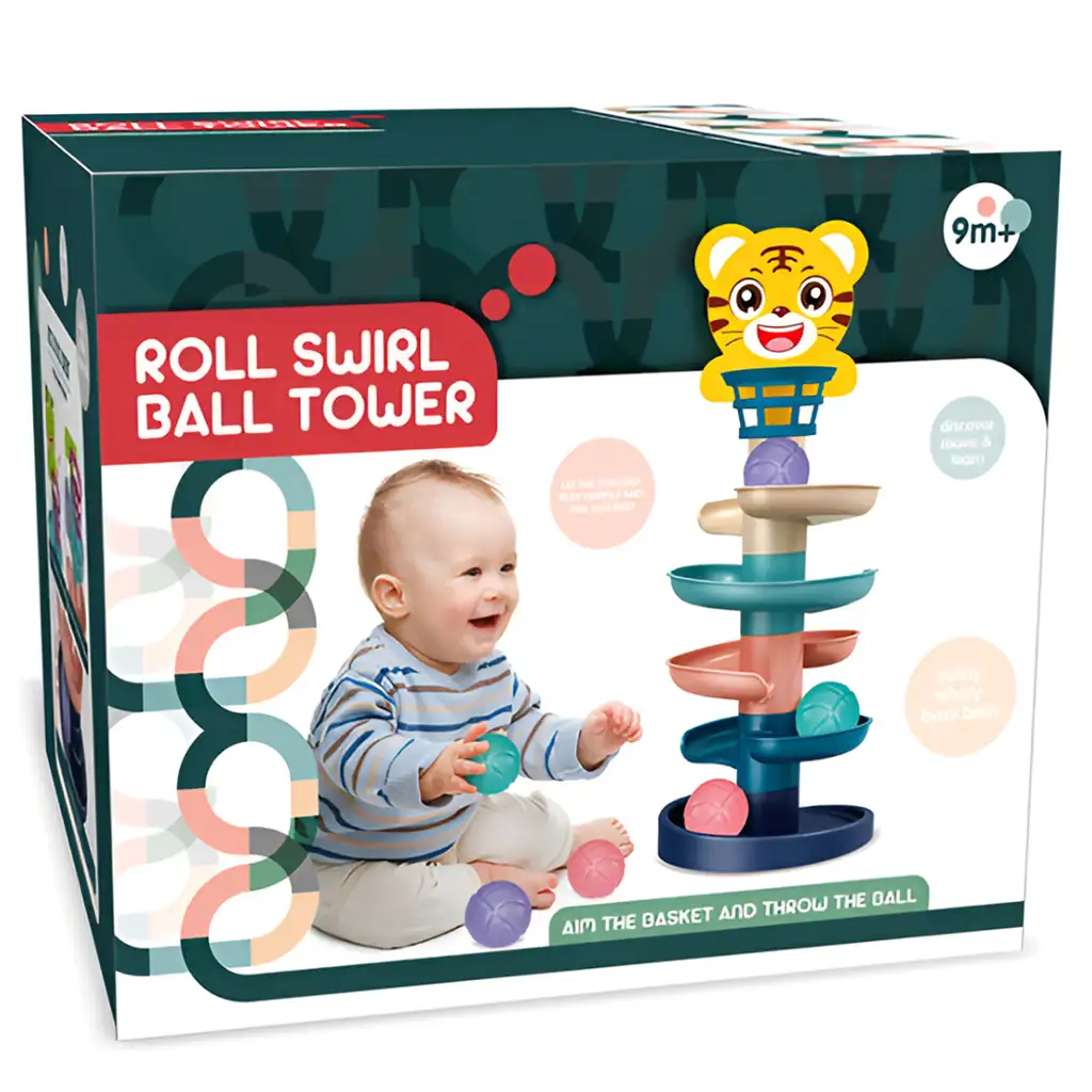 Ball Tower: Fröhlicher Tierkugelbahn in verschiedenen Varianten 68x22cm 1 Stück kép 3