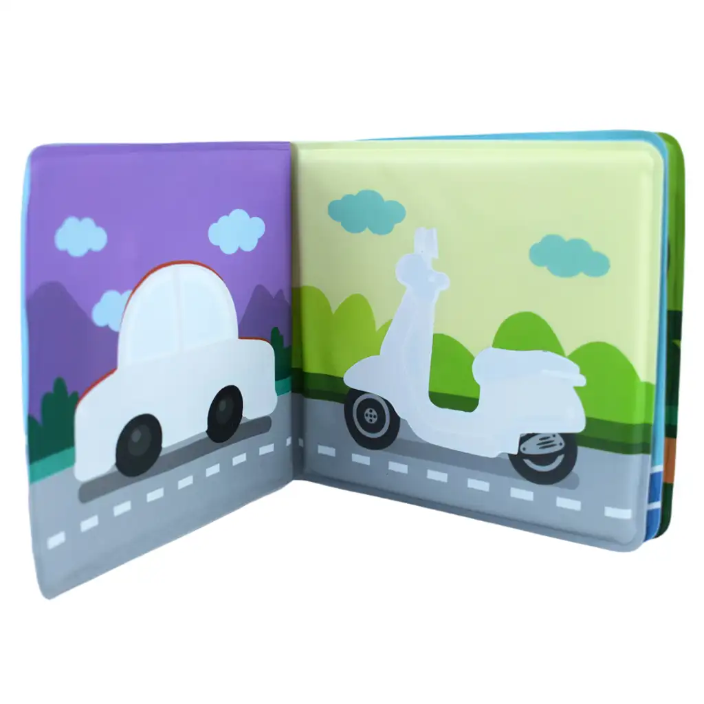 Baby-Buch: Fahrzeuge weiches Planschbuch 14x13cm kép 4