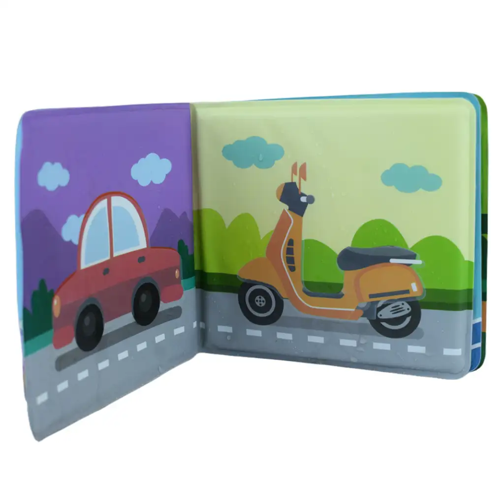 Baby-Buch: Fahrzeuge weiches Planschbuch 14x13cm kép 5