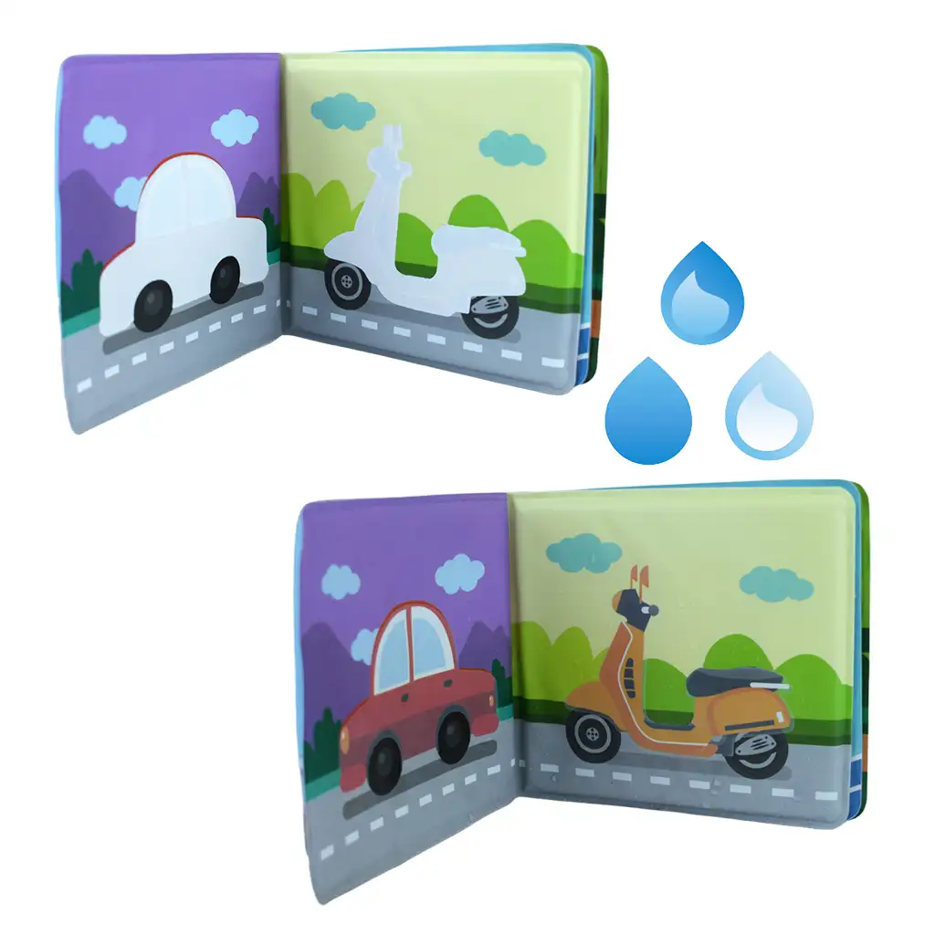 Baby-Buch: Fahrzeuge weiches Planschbuch 14x13cm kép 3