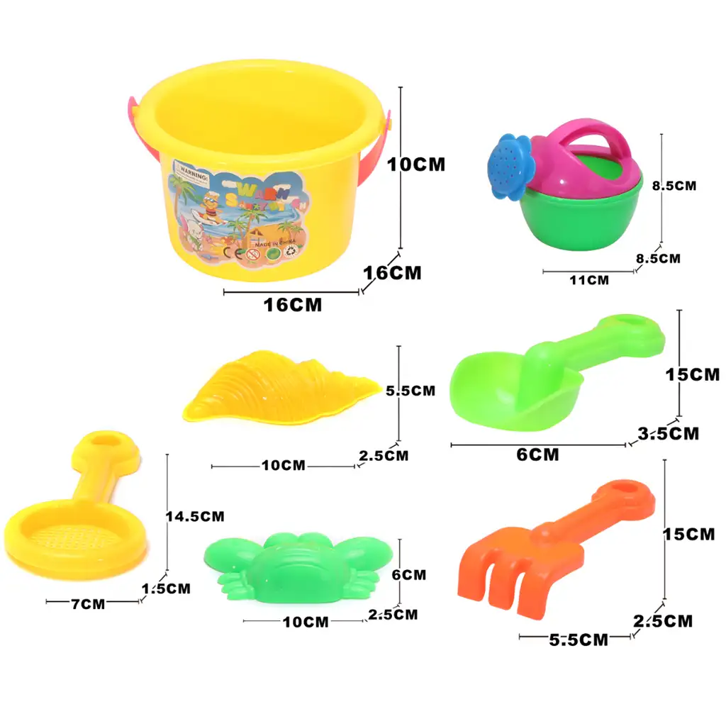 7-teiliges Sandkastenset mit Eimer kép 2