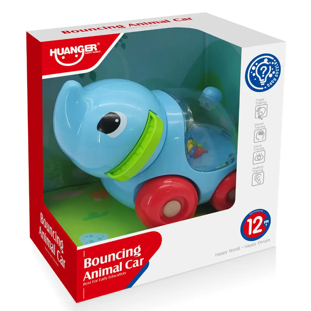 Happy World: Gurulós csörgő elefánt 11cm kép 3