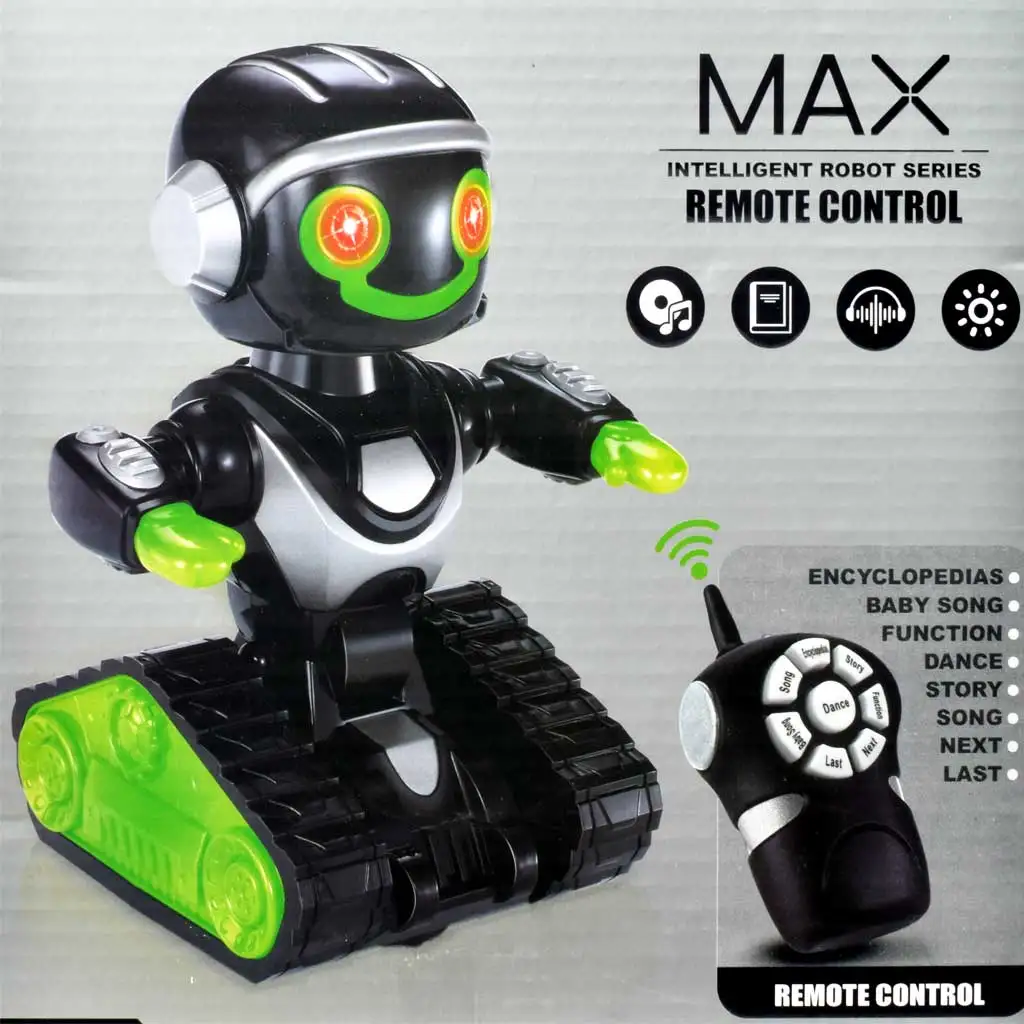 RC Interaktiver ferngesteuerter MacroBot in Schwarz-Grün mit Licht und Ton, 20 cm kép 4
