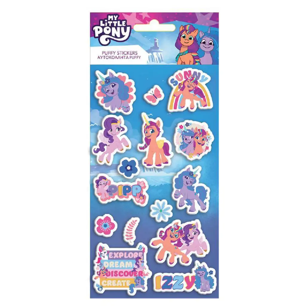 Luna: Mein kleiner Pony 3D-Puffystickerset auf einem 10x22 cm großen Bogen