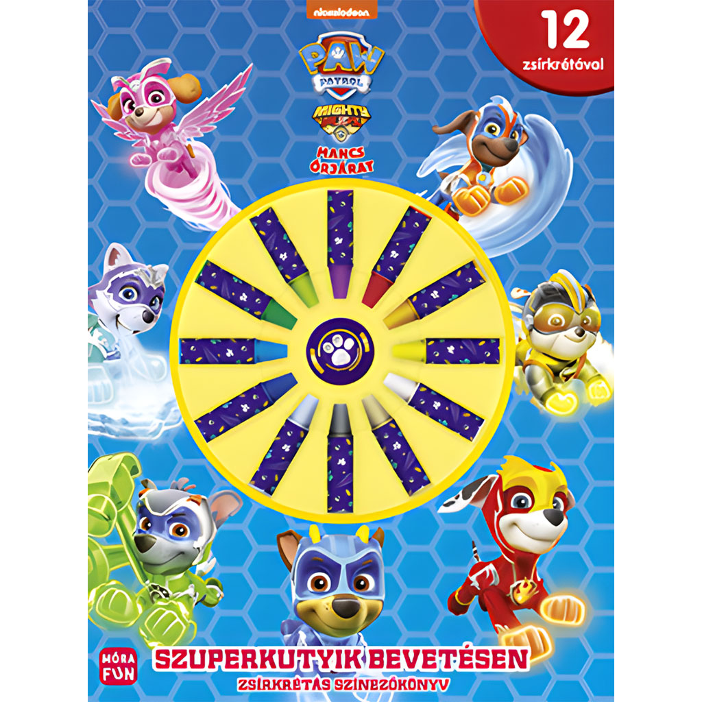 Móra: Paw Patrol – Mighty Pups – Superhunde im Einsatz Ausmalbuch mit Wachsmalstiften