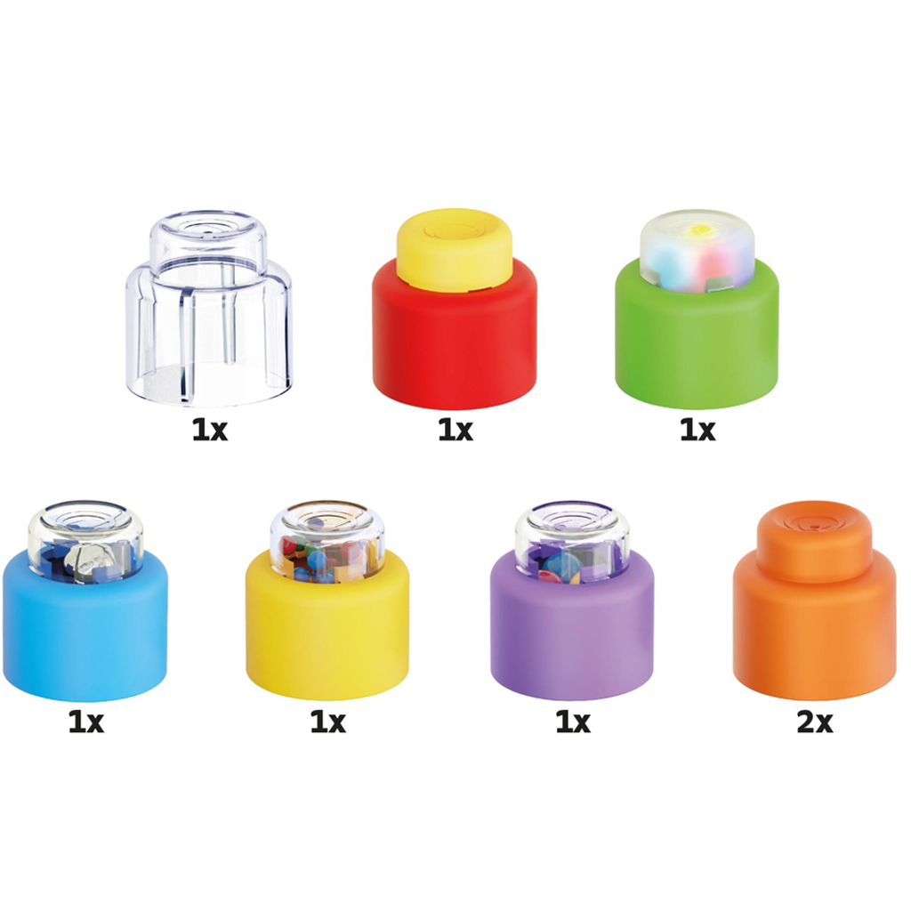 Quercetti: Momy Soft 8-teiliges sensorisches weiches Baustein-Set mit Licht und Sound kép 2