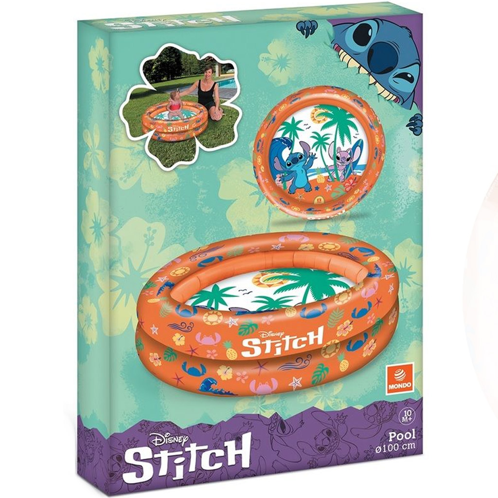 Disney Stitch 2 gyűrűs felfújható medence 100cm - Mondo Toys kép 1