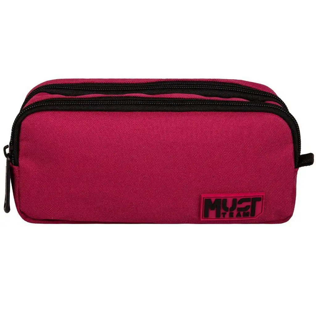 Luna: Must Team Monochrome bordeaux-schwarzes zylindrisches Federmäppchen mit 2 Fächern