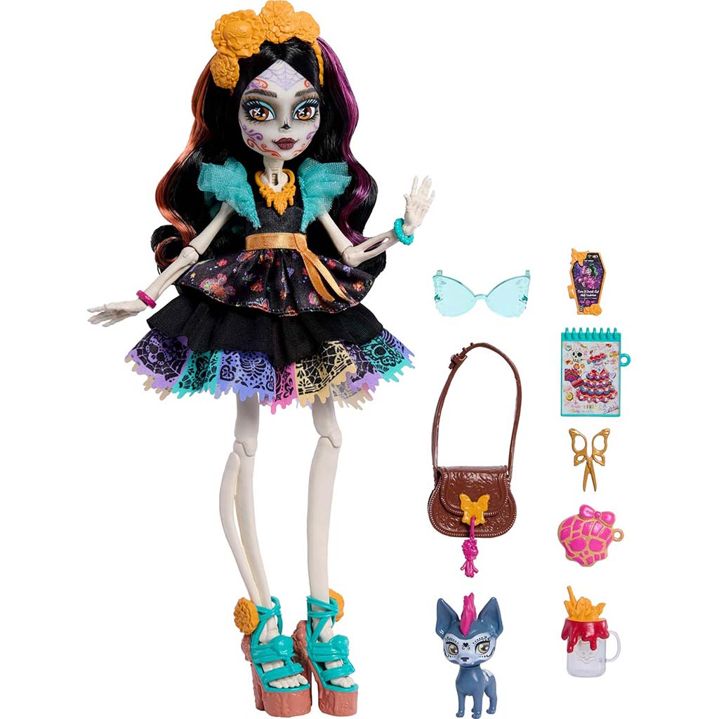 Monster High Skelita Calaveras Puppe mit Zubehör – Mattel kép 2