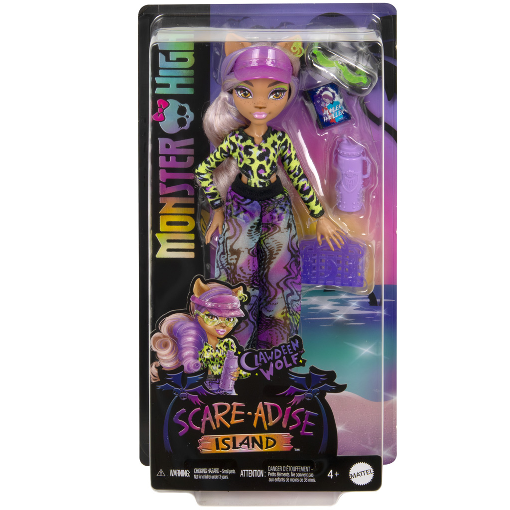 Monster High: Scare-adise Island – Clawdeen Wolf baba kiegészítőkkel - Mattel kép 1