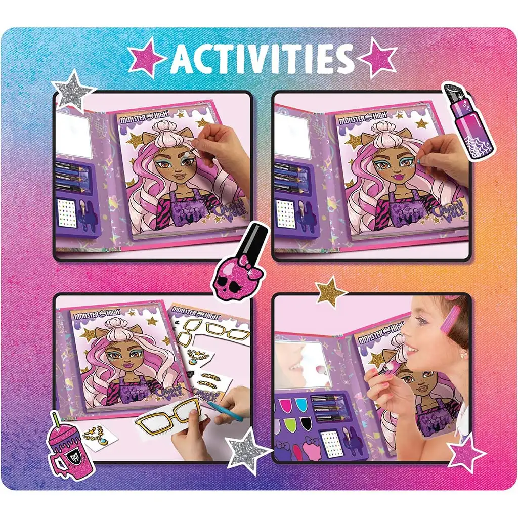 Monster High: Schmink- und Malbuch mit 44 Seiten - Lisciani kép 3