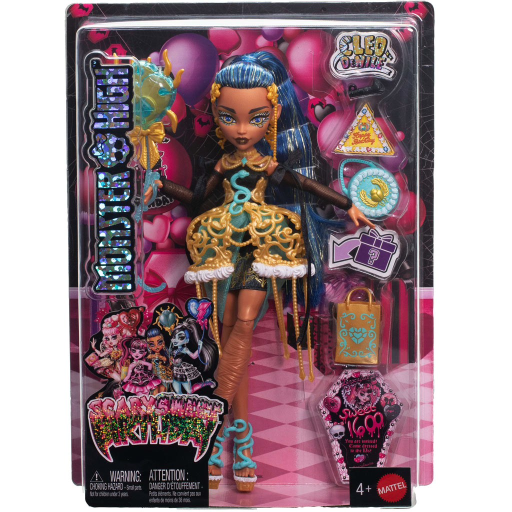 Monster High: Schaurig-süßer Geburtstag – Cleo De Nile Puppe mit Ballon und Geschenk - Mattel