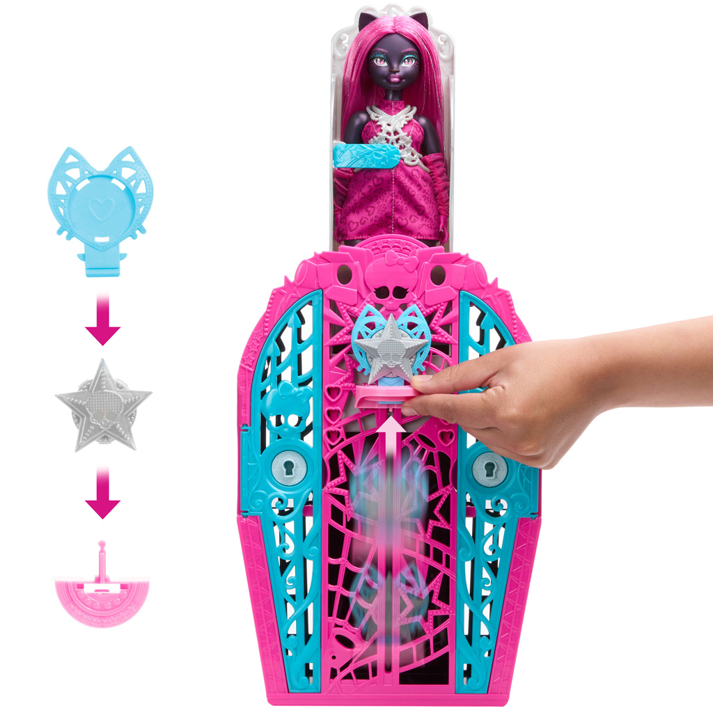 Monster High: Szörnyen jóbarátok titkai – Rémes nyomozás Hauntlywood titkok Catty Noir baba - Mattel kép 3
