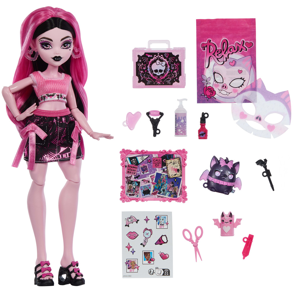 Monster High Gruselschönheitspflege Draculaura Puppe mit Zubehör - Mattel kép 3
