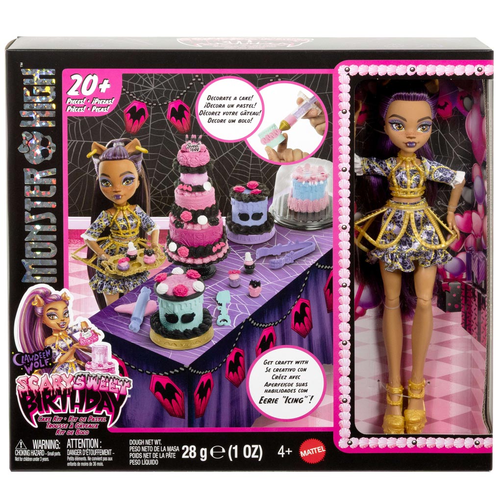 Monster High: Scary Sweet Geburtstag – Clawdeen Wolf Puppen-Tortendekorationsspielset – Mattel