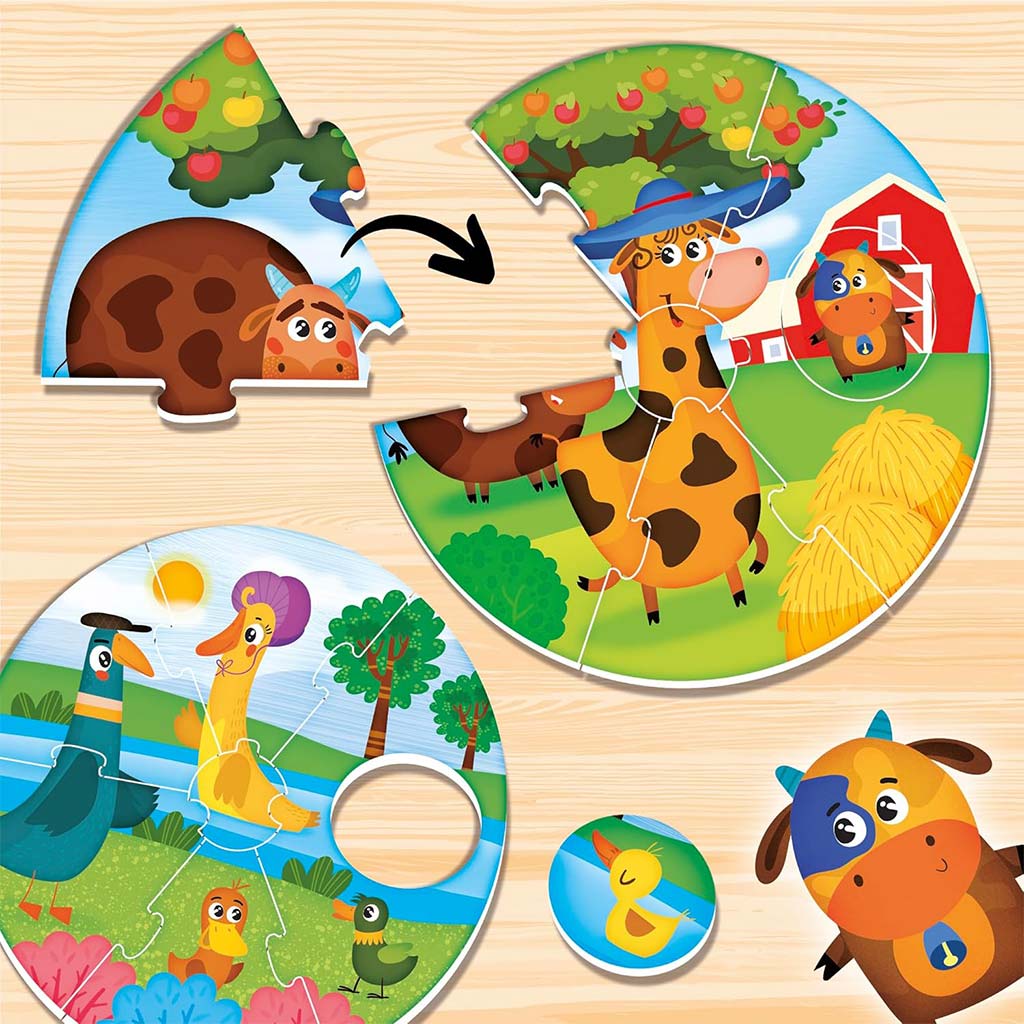 Montessori: Tierbabys Puzzle 42-teiliges Set - Lisciani kép 3