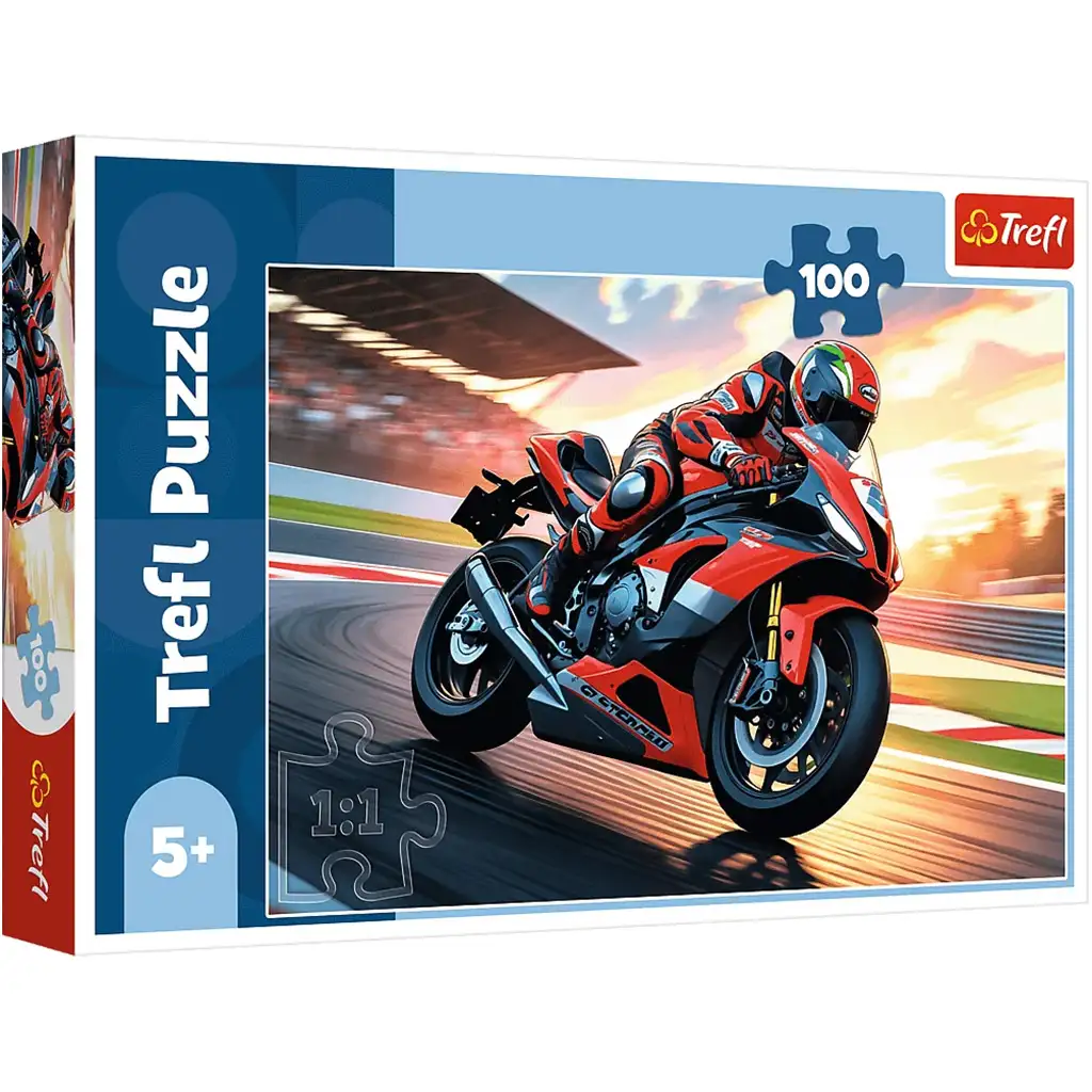 Rennmotorrad auf der Rennstrecke 100-teiliges Puzzle - Trefl