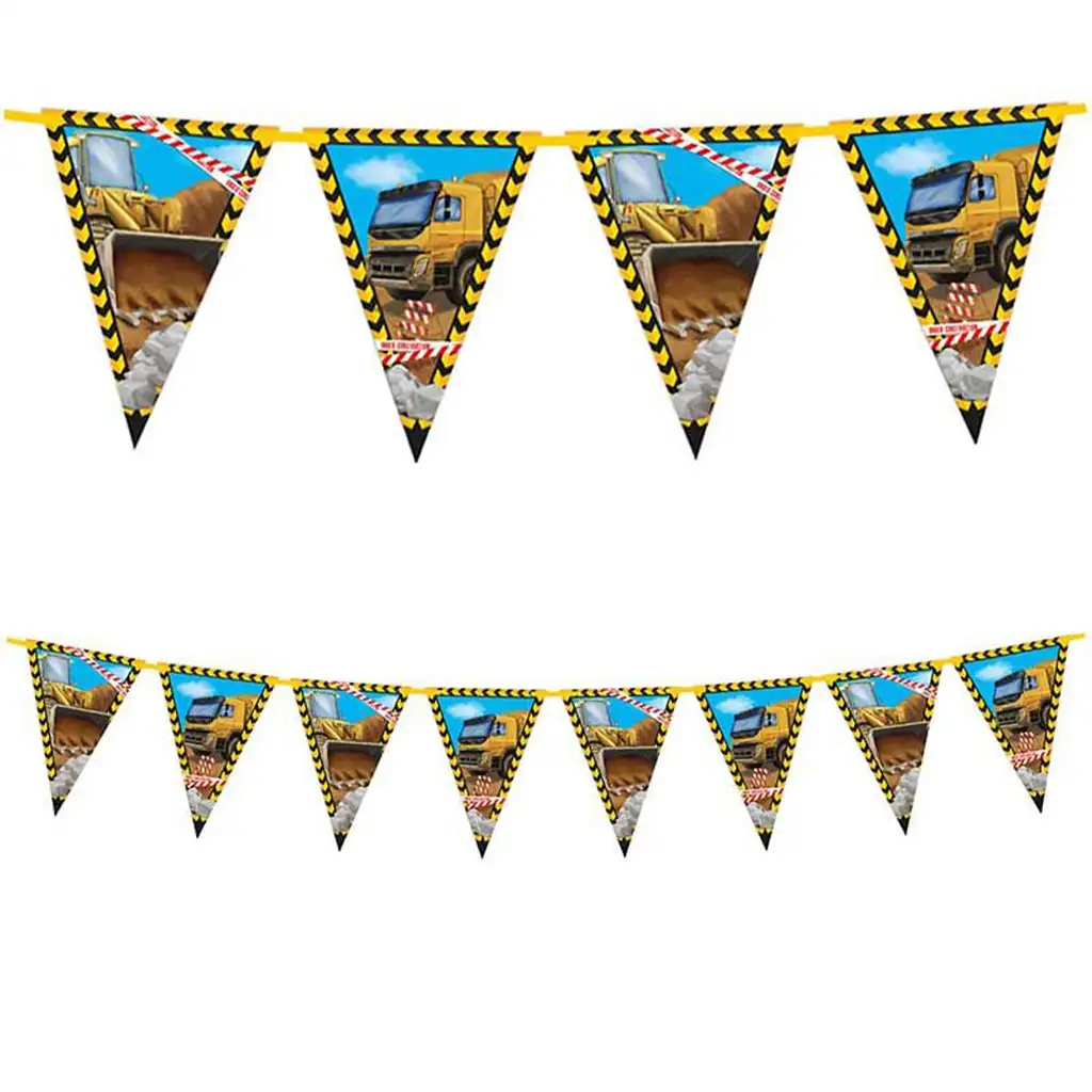 Munkagép mintás party zászlófüzér 230cm kép 1