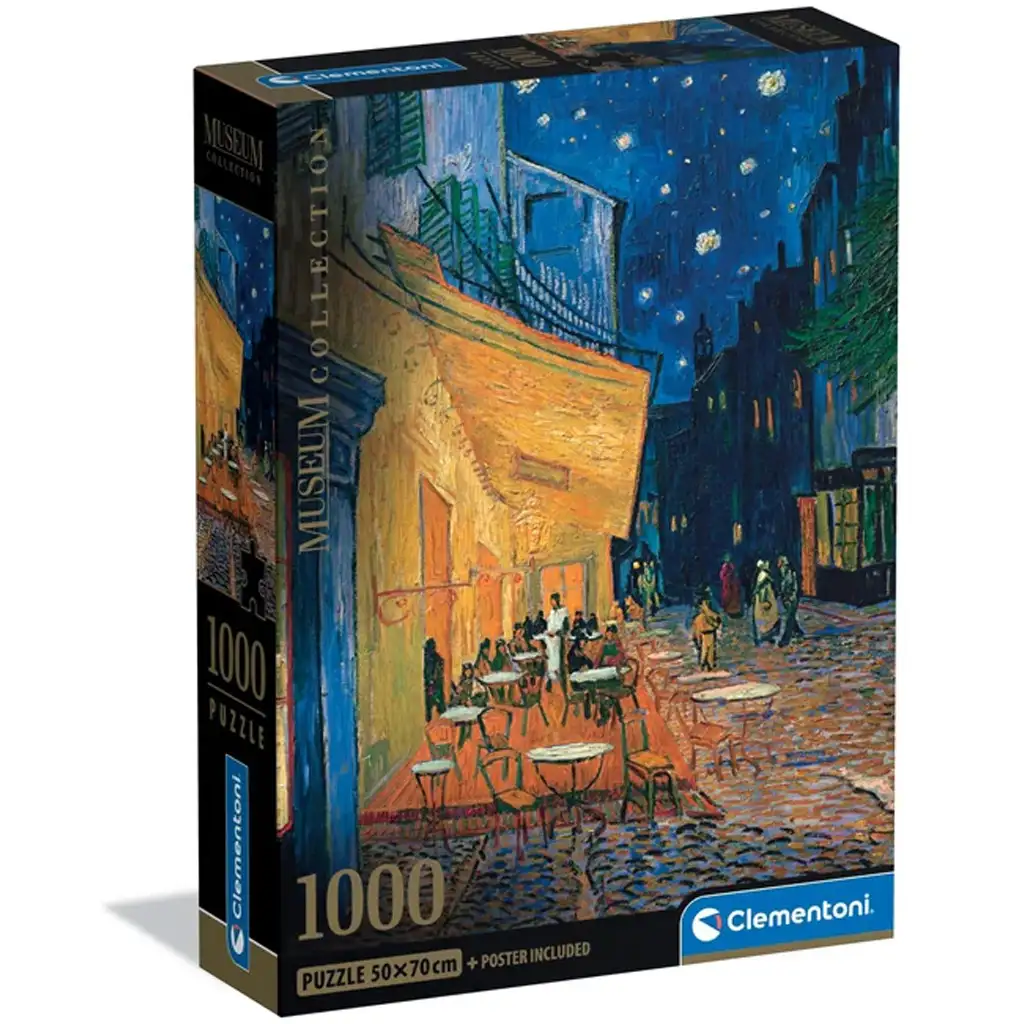 Museum Collection: Van Gogh - Kávézó terasz éjjel 1000 db-os puzzle poszterrel - Clementoni kép 1