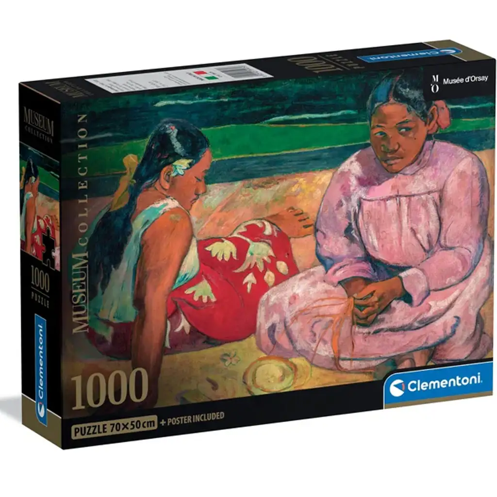 Museum Collection: Gauguin - Frauen von Tahiti am Strand 1000-teiliges Puzzle mit Poster - Clementoni