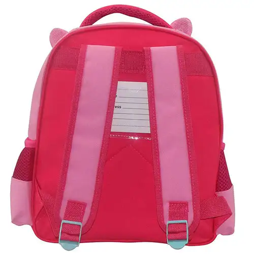 Must: 3D-Hasen-Muster Kindergarten-Rucksack mit zwei Fächern 27x10x31cm kép 2