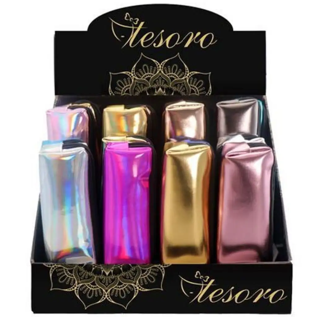 Tesoro Mirror zylindrische Federmappe in zehn verschiedenen Ausführungen 19x4x5cm