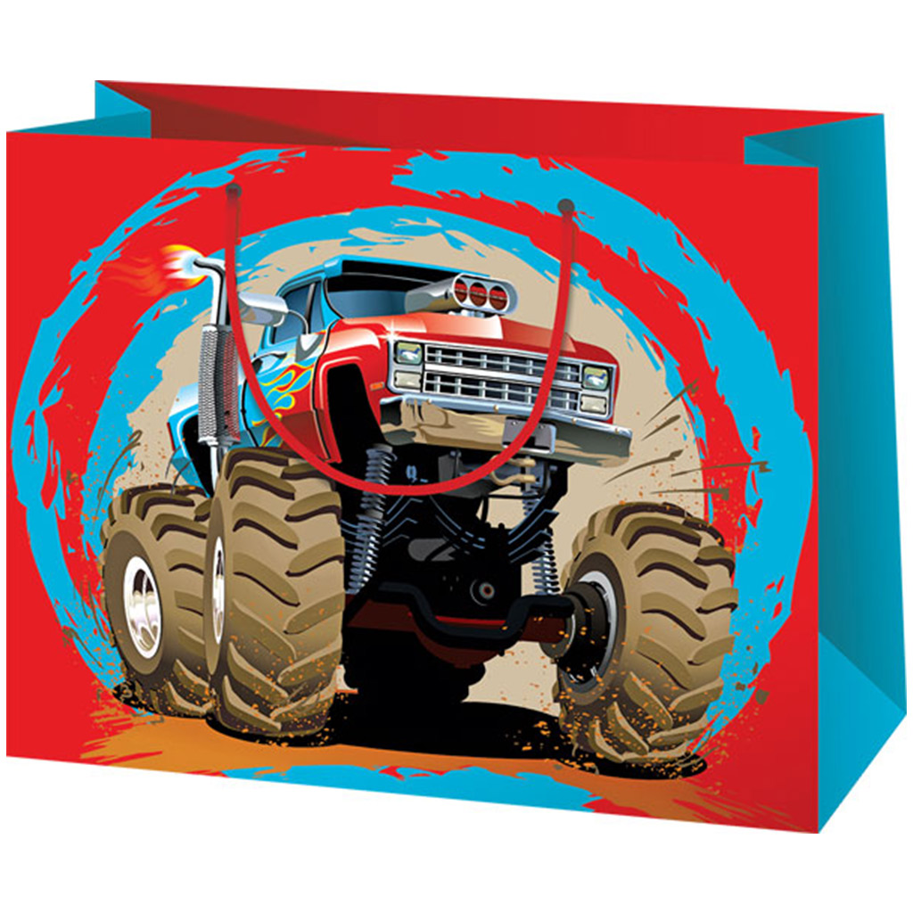 Cardex: Monster Truck Auto große Geschenktasche 26,7x13,7x33 cm