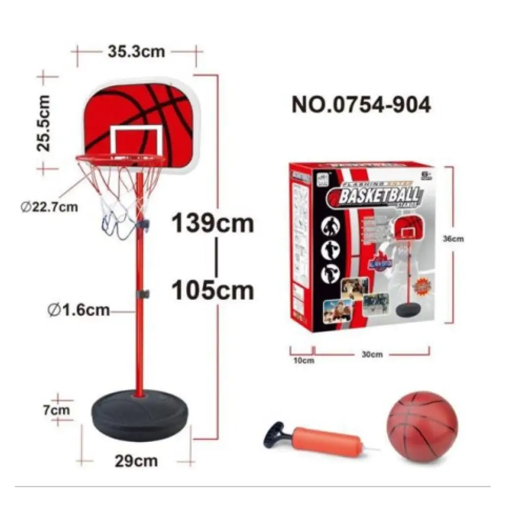Basketballkorb-Set mit Ständer, Pumpe und Ball kép 2