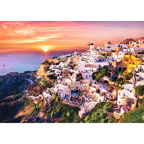 Santorini Sonnenuntergang 1000-teilige Puzzle - Trefl kép 2