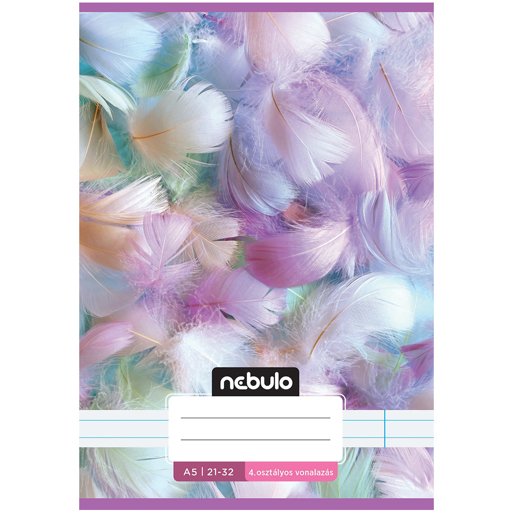 Geheftetes liniertes Heft für die 4. Klasse mit Feder-Muster, 21-32, A/5