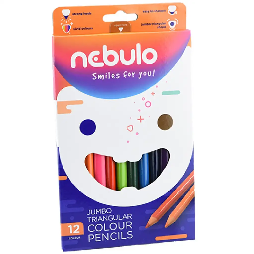 Nebulo: Jumbo dreieckige Buntstift-Set, 12er Pack