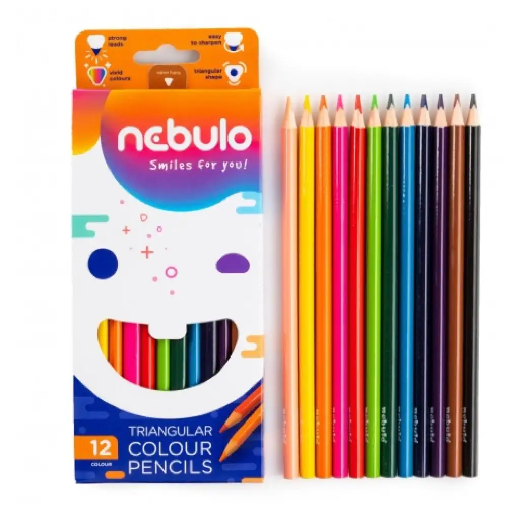 Nebulo: 12er-Set dreieckige Buntstifte kép 2