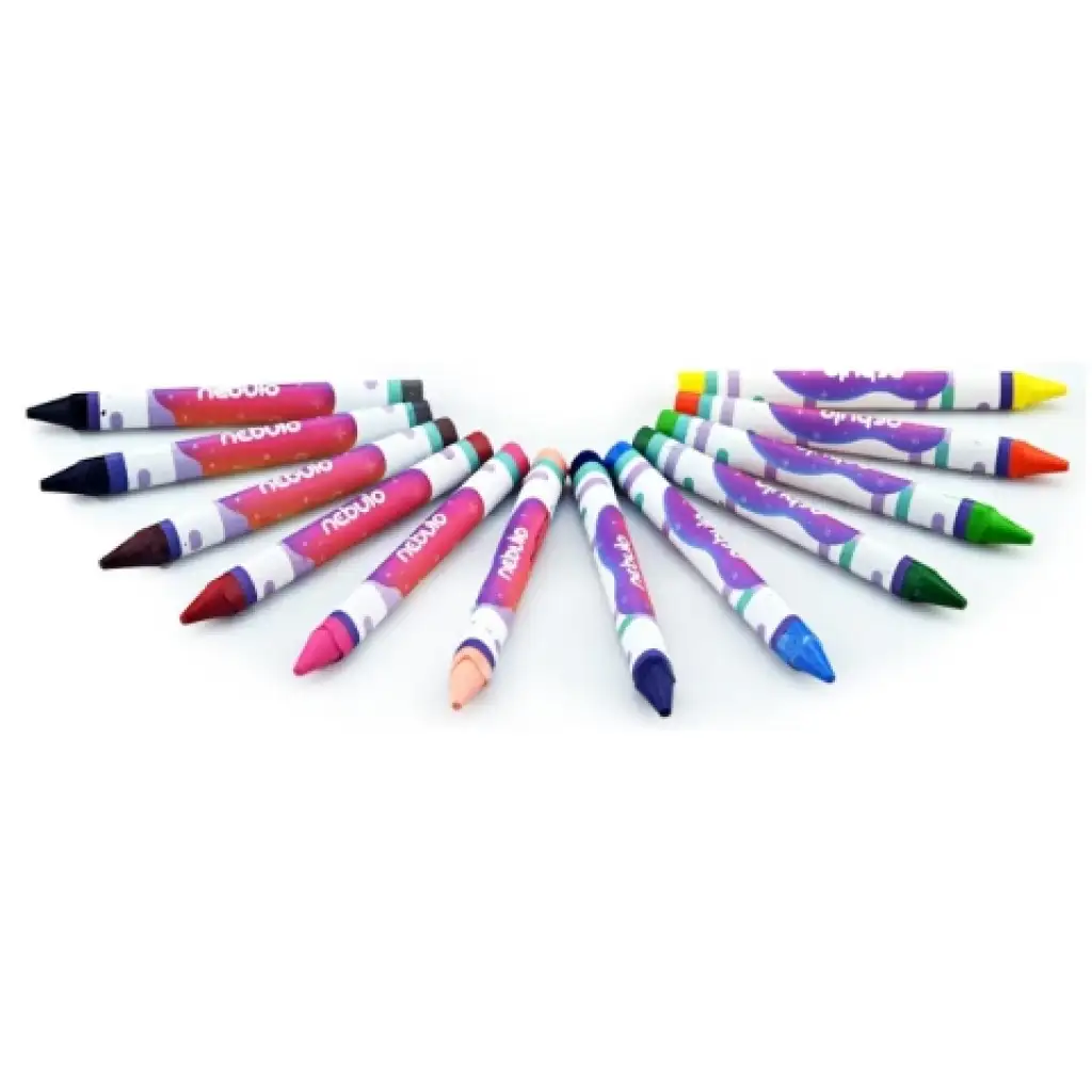 Nebulo: Buntes dreieckiges Wachsmalstift-Set, 12 Stück kép 2