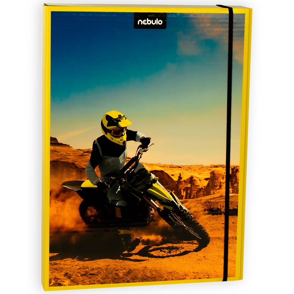 Nebulo: Wellkarton-Heftbox im A4-Format, Motocross