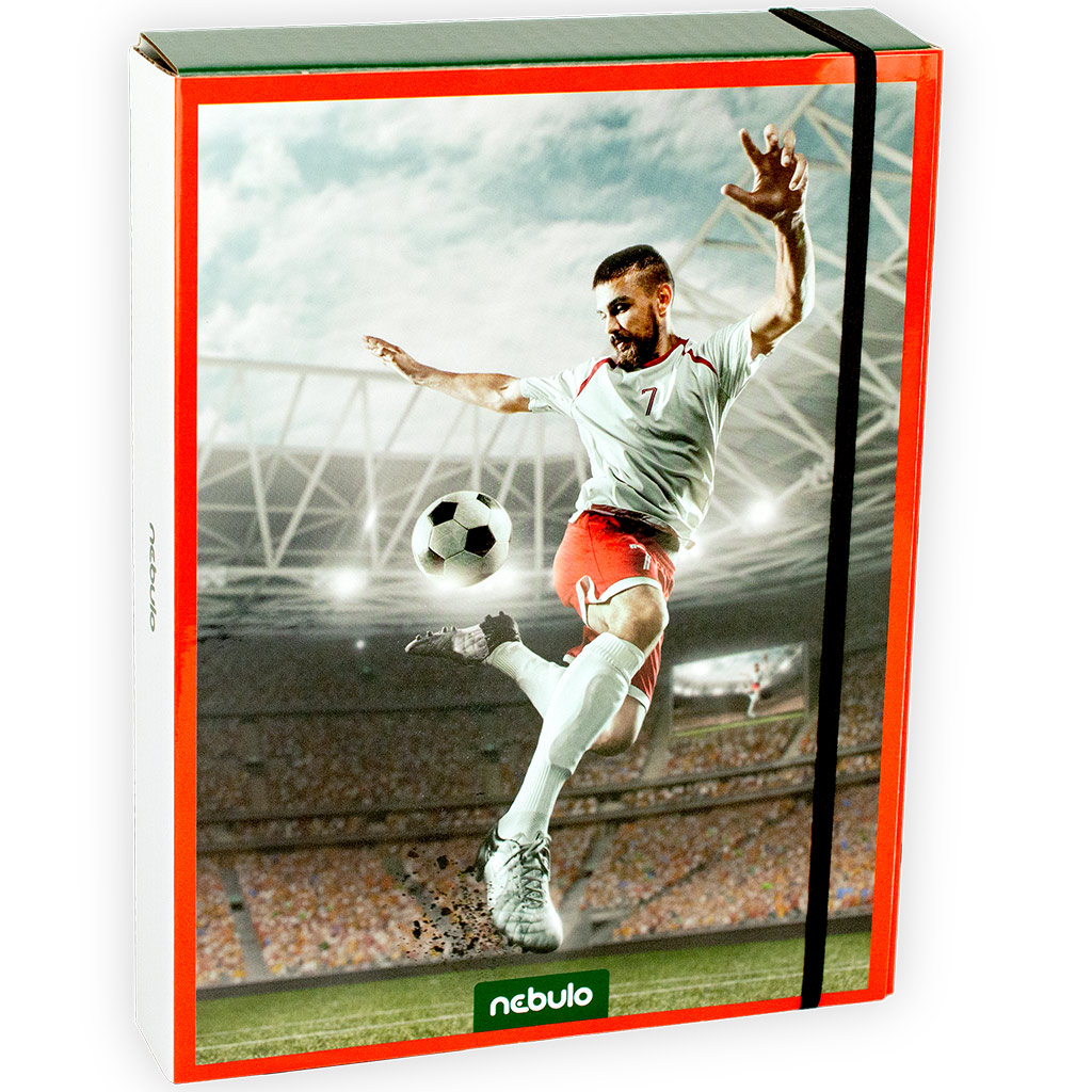 Nebulo: Wellpappe-Heftbox A5 Größe Oxi Fußball