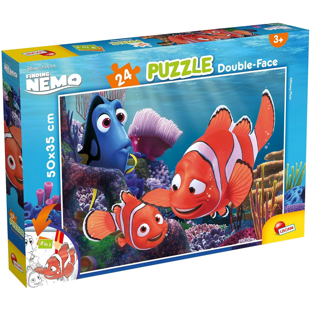 Findet Nemo 2-in-1 Puzzle und Ausmalbild, 24 Teile, 50x35cm – Lisciani